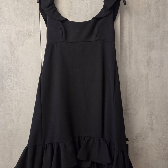 Milly Black Ruffle Mini Dress - Picture 2 of 4